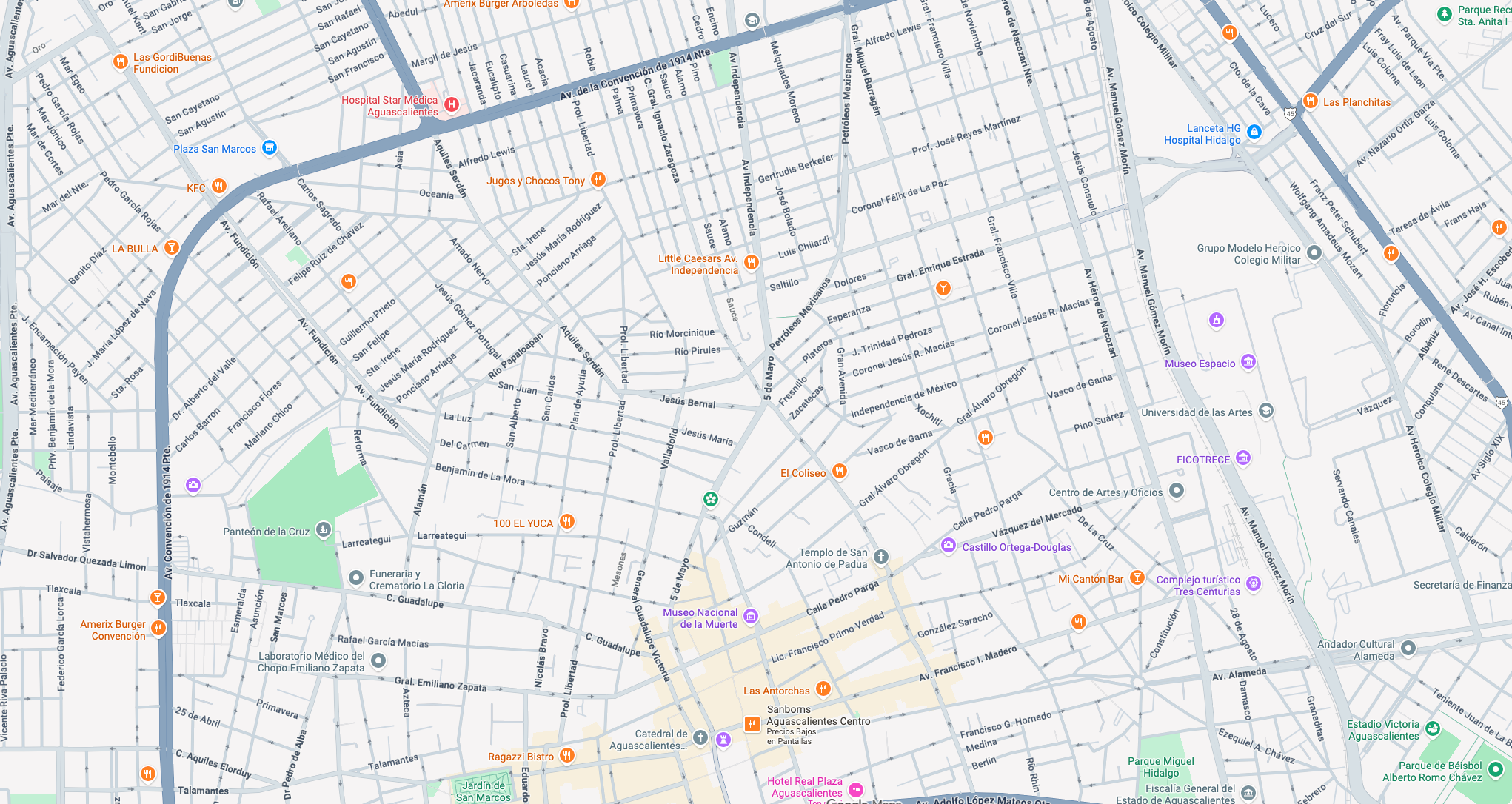 Abstract map with zones and radii